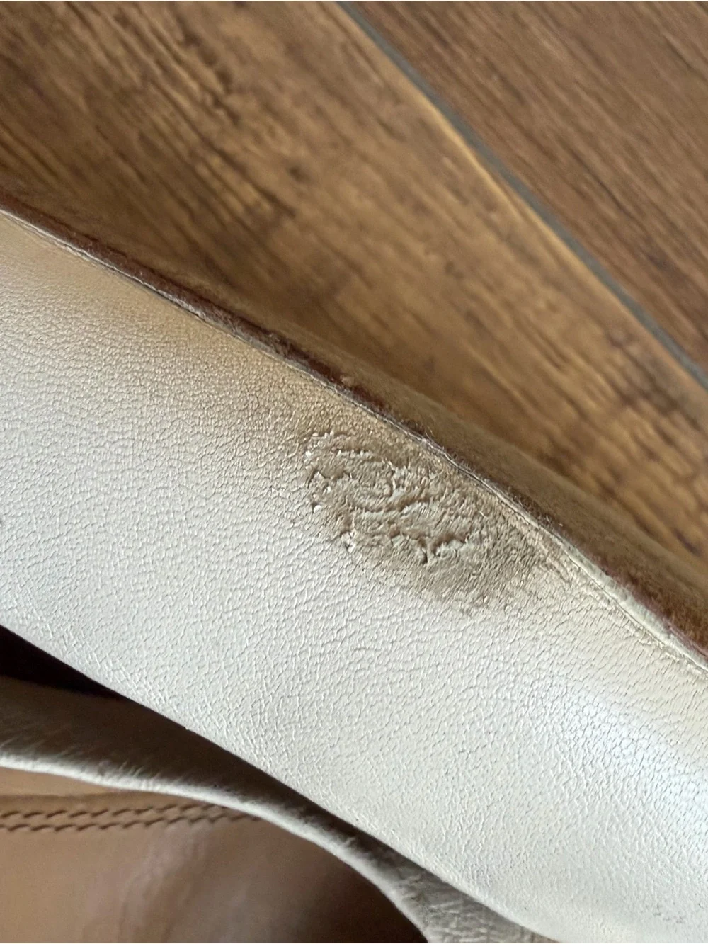 Tory Burch Two-Tone Cream and Black Leather Logo Ballet Flats